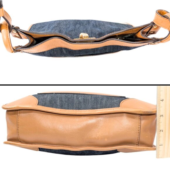 Michael Kors Sullivan North South Large Messenger Denim Leather Purse - Picture 5 of 10
